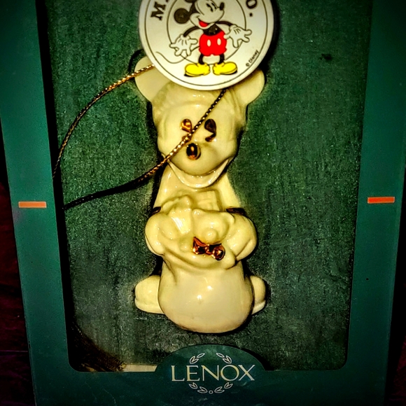A beautiful Lenox Vintage Mickey Mouse Christmas ornament